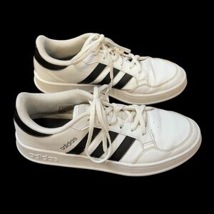 Adidas Women’s White & Black Stripe Sneakers Size 9.5